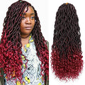 Goddess Locs Crochet Hair 18 Inch - Wavy Curly Synthetic Braids