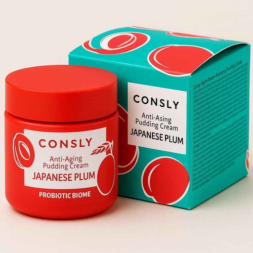 CONSLY_Probiotic Biome Anti-Aging Japanese Plum Pudding Cream – 2-in-1 Face Cream & Sleeping Mask with Probiotics | Firming, Moisturizing | Nourishing | 50ml