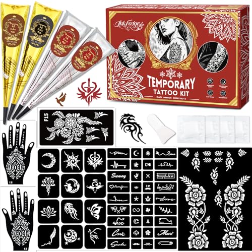 InkForge Temporary Tattoo Kit - Waterproof 4 Pcs in 3 Colors