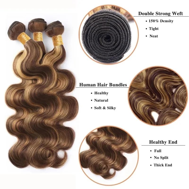 P427 Body Wave Human Hair Bundles 14 16 18 Inch