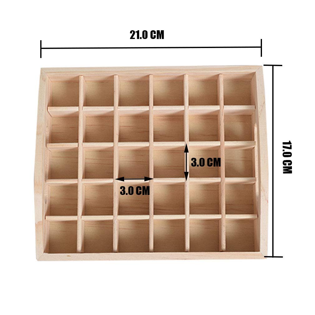 Meao Tray Type Wooden Essential Oil Display Storage Organizer Holder Stand - 30 Slots Natural Hard Pine Wood Rack - Holds up to 30 Aromatherapy Bottles - Ideal Gift Presentation Shelf #7