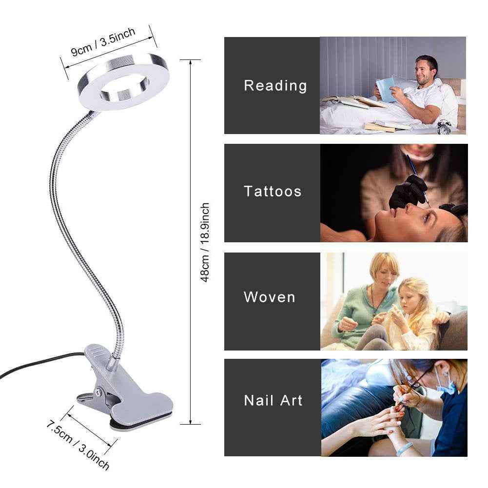 Makeup LED Lights, USB Cosmetic Lamp Eyebrow Lips Beauty Salon Desktop Led Lights with Clip