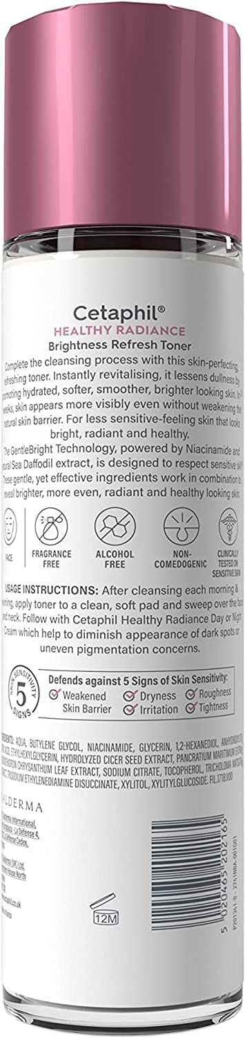 Cetaphil Healthy Radiance Brightness Refresh Toner with Niacinamide 150ml, Face Toner Against Hyperpigmentation with Niacinamide, Vegan Friendly