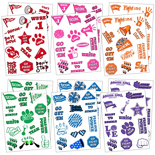 120PCS Team Spirit Temporary Tattoos - 6 Colors