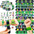 Alien Party Favors Set 72 PCS - 48 Tattoos & 24 Slap Bracelets