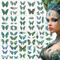 22 Sheets Glitter Butterfly Temporary Tattoos for Women
