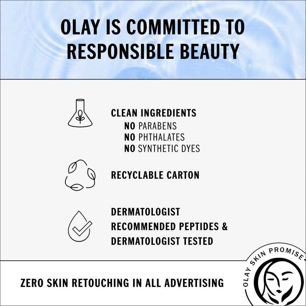 Olay Regenerist Hyaluronic + Peptide 24 Gel Face Moisturizer, Fragrance-Free, All Skin Types, Trial Size 0.5 oz (Pack of 2)