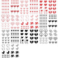 Red Black Heart Temporary Tattoos Waterproof Stickers