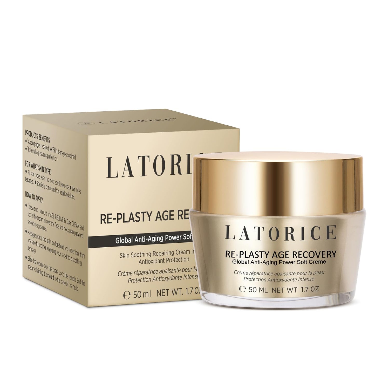 LATORICE Re-Plasty Age Recovery Face Cream: Face Moisturizer - Wrinkle Cream for Women with Vitamin C, Niacinamide, Collagen, Hyaluronic Acid, Peptides - Lifting & Wrinkle Reduction