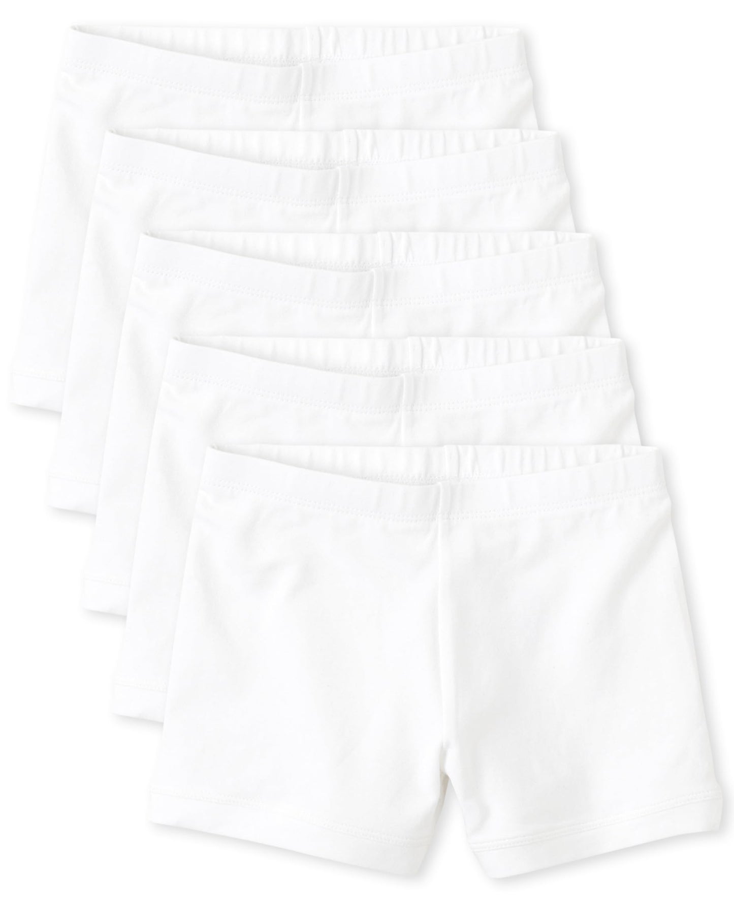 The Children's Place Girls' 5 Pack Basic Cartwheel Short, White, X-Small