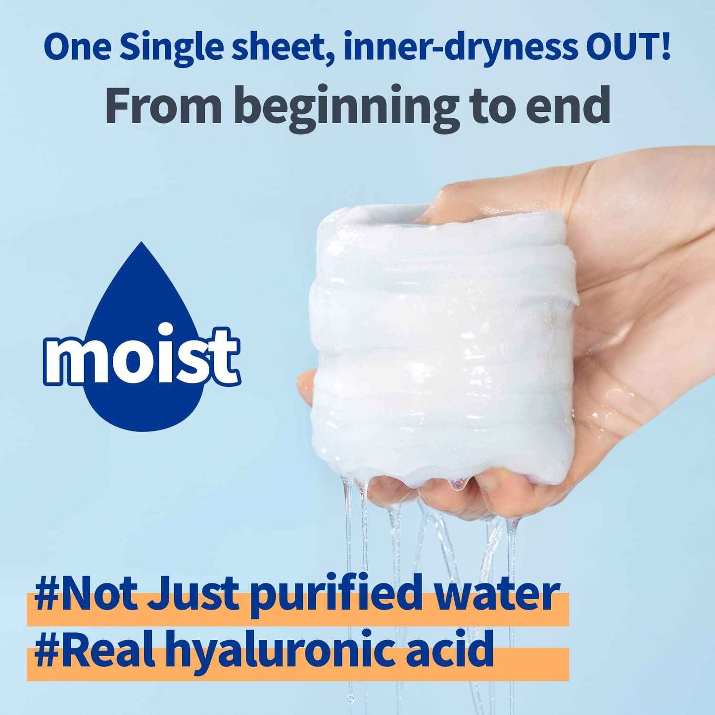 WELLAGE Real Hyaluronic Blue Toner Pad – Korean Skincare Zero Pore Facial Pads 70 Sheets, Hyaluronic Water Jojoba, Quick Soothing & Moisturizing - Hypoallergenic Exfoliating for Skin Smooth