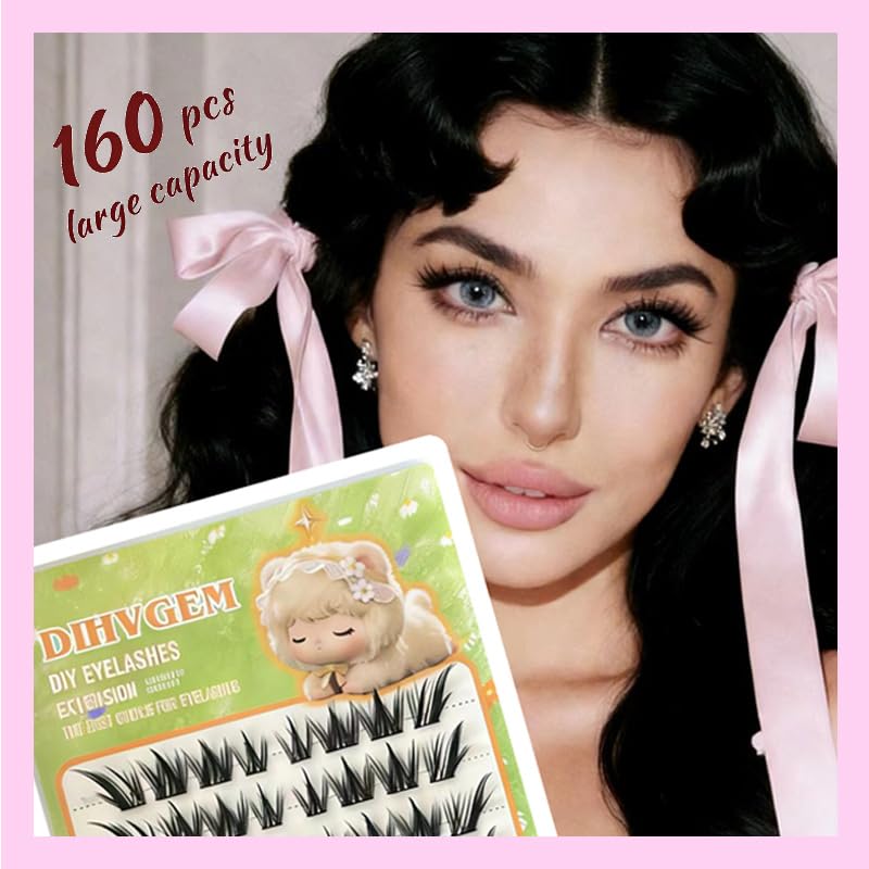 Self-Adhesive Lash Clusters 10-16mm, No Glue Needed, 160pcs