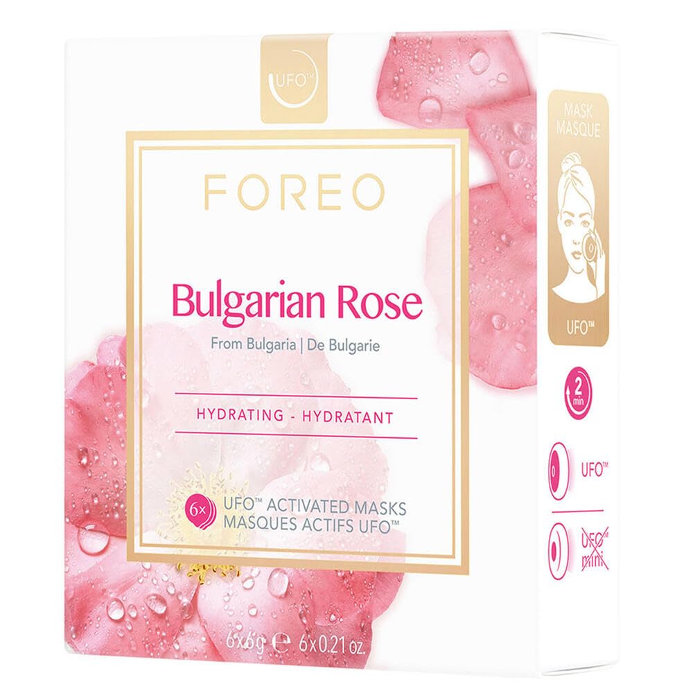 FOREO UFO Activated Mask Treatment for Anti-Aging, Bulgarian Rose, 0.21 Ounce (Pack of 6)