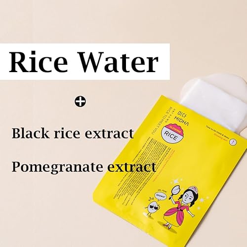 MIDHA RICE MILK MASK HYDRO GLOWING, 0.77fl.oz/23ml x 5set,for Radiant & Dewy Skin, Hydrating, Firming, Glow-Enhancing, Daily Moisture mask, Deep Nourishment, Face Sheet mask