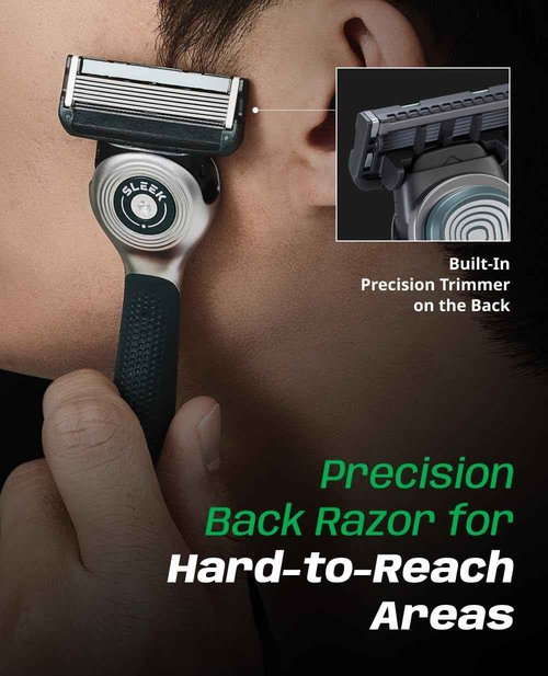 DORCO SLEEK - Six Blade Razor System with Multi-Flex technology Refill Set, Precision Shaving Razor Replacement Cartridge (12 pack)