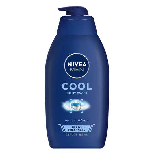 Nivea Men Cool Body Wash with Icy Menthol, Men Body Wash, 30 Fl Oz Pump Bottle