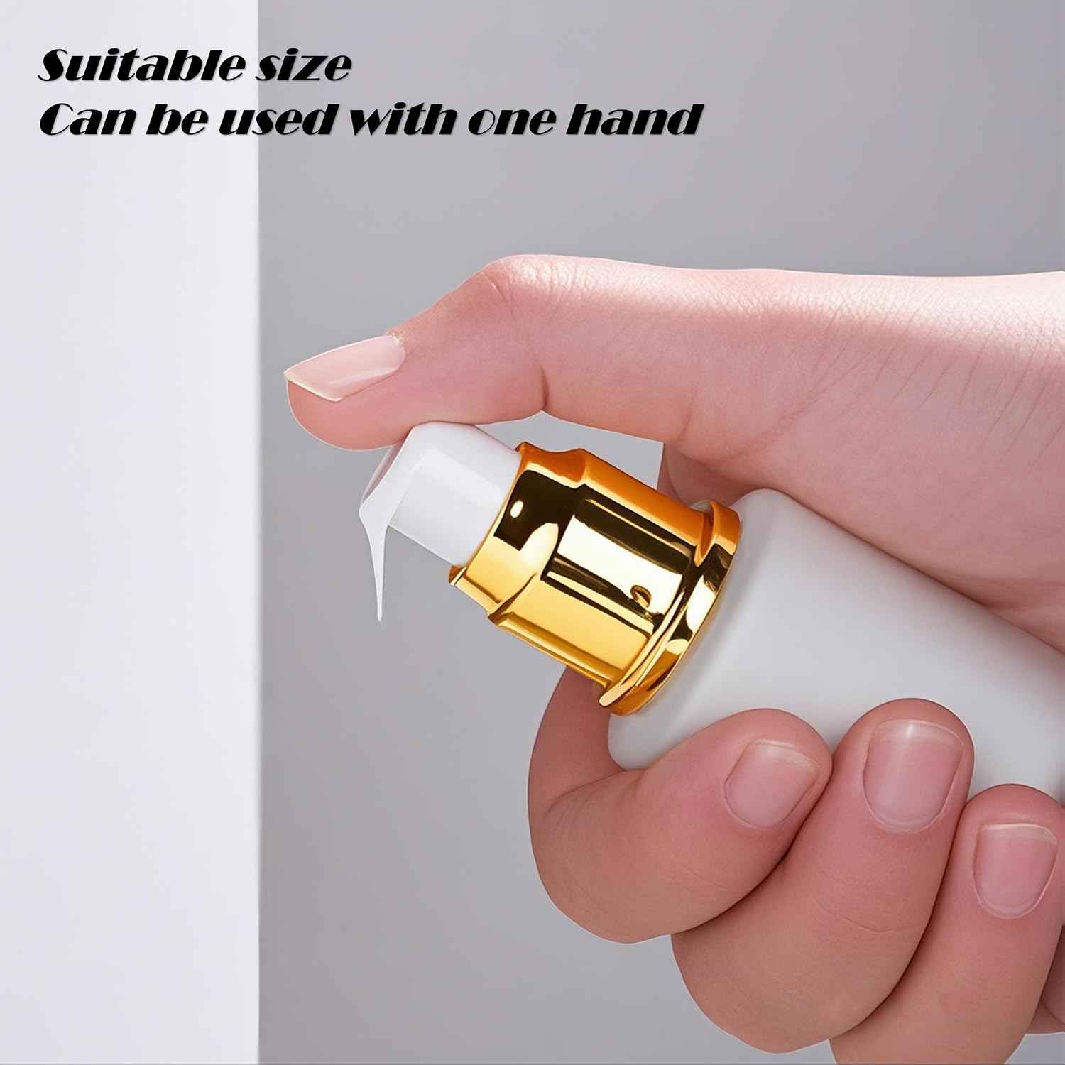 Doromy 3Pcs Frosted Glass Lotion Pump Bottles Refillable Comestic Bottles Empty Travel Containers 60ml/20z with Pump Dispensers For Makeup Cream Emulsion Lotion Essential Oils