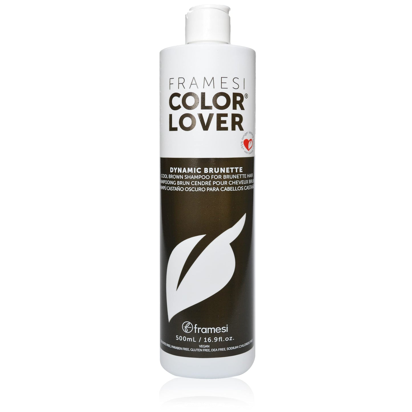 FRAMESI Color Lover Dynamic Brunette Shampoo, 16.9 fl oz, Sulfate Free Shampoo, Color Treated Hair