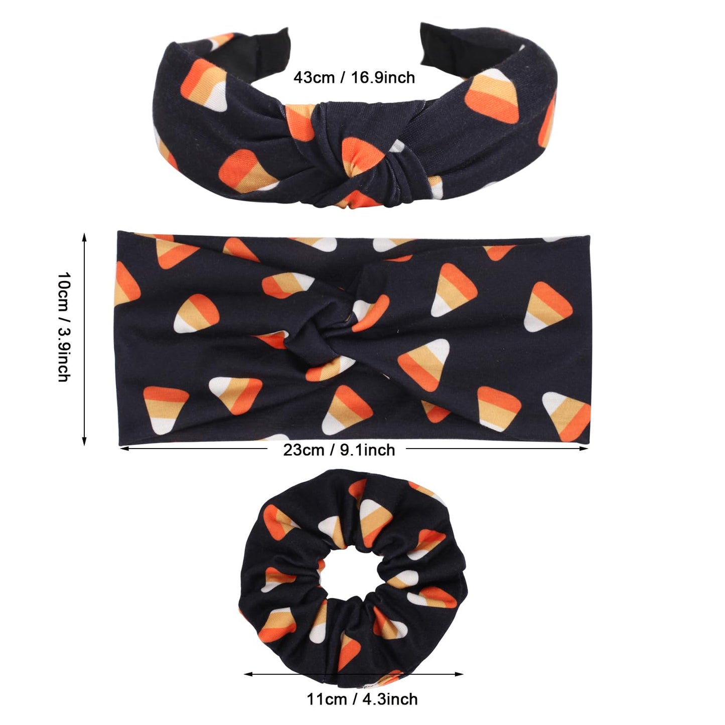 Halloween Headbands Hair Scrunchies Hair Bands for Women Girls Ghost Star Moon Pumpkin Hair Accessory for Halloween Party