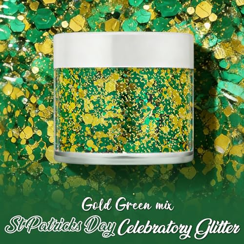 St Patrick's Day Green Glitter Gel Face Body Makeup