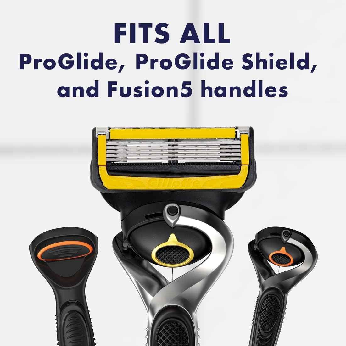 Gillette ProGlide Shield Men's Razor, 5 Bladed Razor, with Precision Trimmer, Comfortglide Lubrication, Glide and Comfort, Handle + 4 Blade Refills, Holiday Gifts for Men