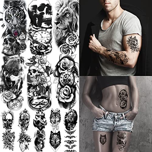 72 Sheets Temporary Tattoo Stickers for Men & Women