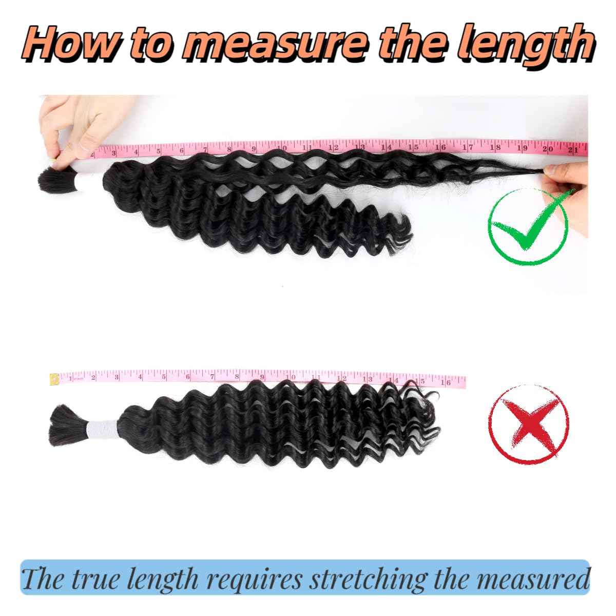 Human Braiding Hair Deep Wave Bulk Human Hair for Braiding Bohemian Knotless 2 Bundles 100g 18Inch No Weft 10A Brazilian Virgin Human Hair Extensions Curly Bulk Human Hair for Boho Braids