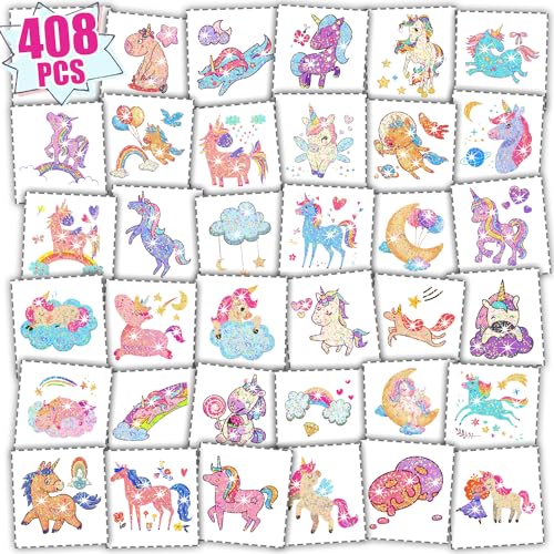 Partywind 204 Glitter Temporary Tattoos for Kids, 34 Sheets