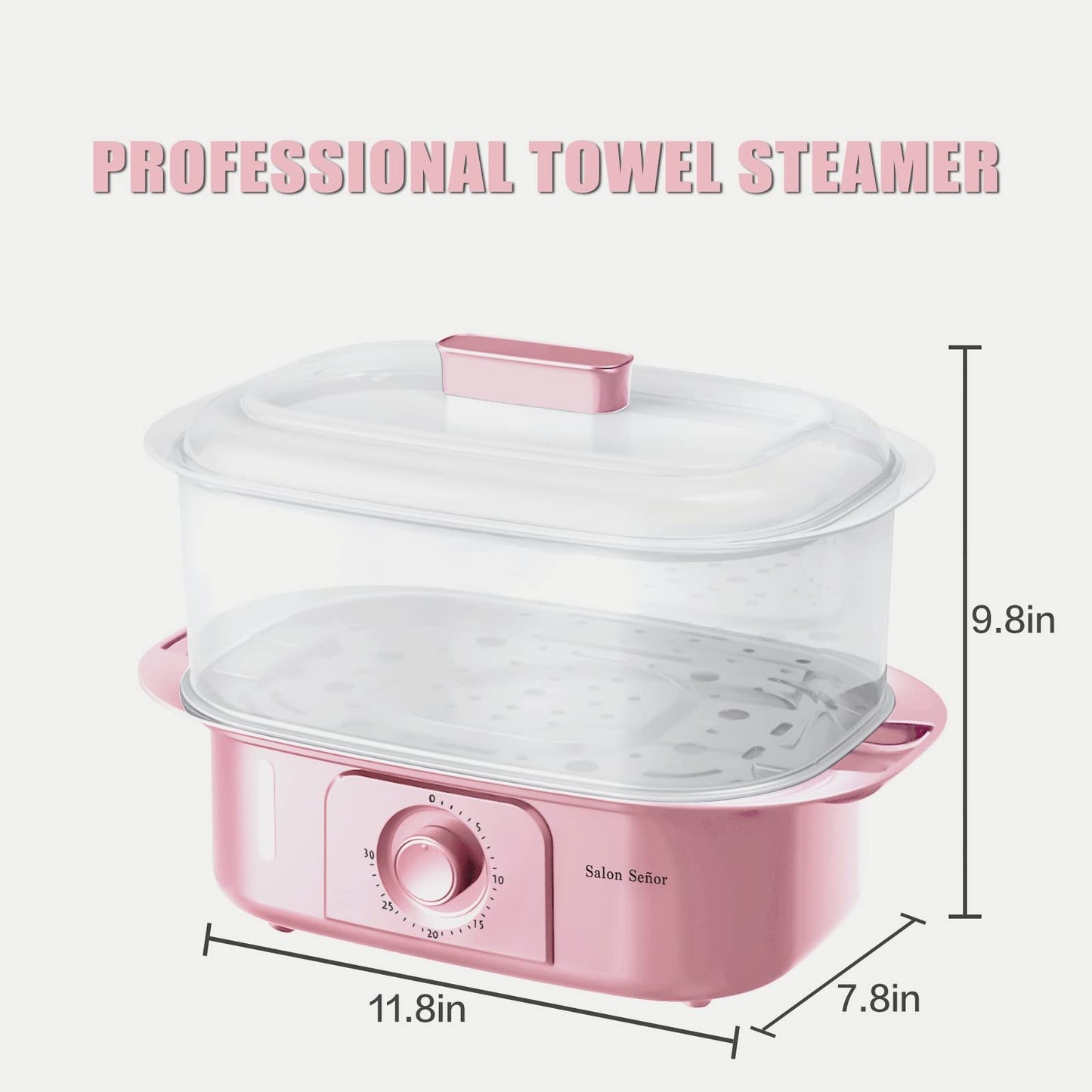 Salon Señor Pink Towel Steamer with Quickly Heating in 5 Mins Auto Off Timer Spa Towel Steamer for Personal Use at Home