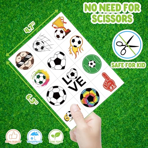 Soccer Party Favors Set - 72 PC (24 LED Lights & 48 Tattoos)