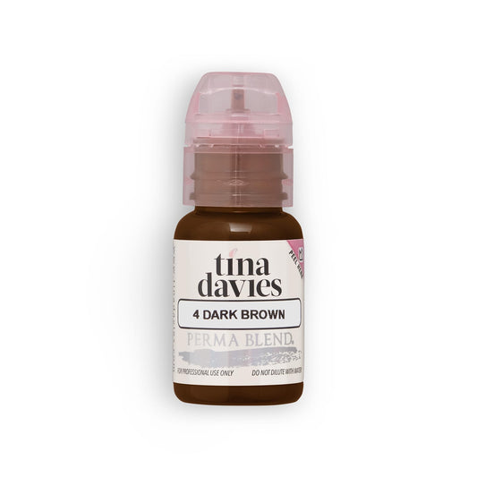 Tina Davies Professional X Perma Blend Brow Pigment - Permanent Eyebrow Makeup - Colours Heal True to Tone - High Retention - Dark Brown, 1/2oz