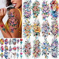 Watercolor Temporary Tattoos for Women, 30 Sheets Floral & Animal Designs