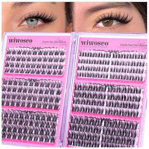 wiwoseo Wispy Lash Clusters Natural Eyelash Clusters Eyelash Extensions Clusters Lashes Natural Lash Extensions Lashes Clusters Lashes 2 Styles Pesta?as Postizas Naturales for Beginners (10-14MM)