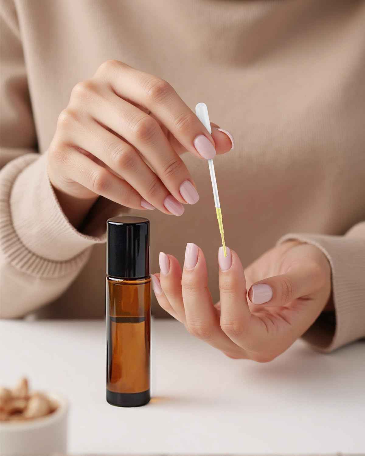 Worldgsb 25 Pack Essential Oil Roller Bottles, 10ml Refillable Amber Glass Roller Bottles with Stainless Steel Roller Balls and Caps for Travel, Perfume and Lip Gloss