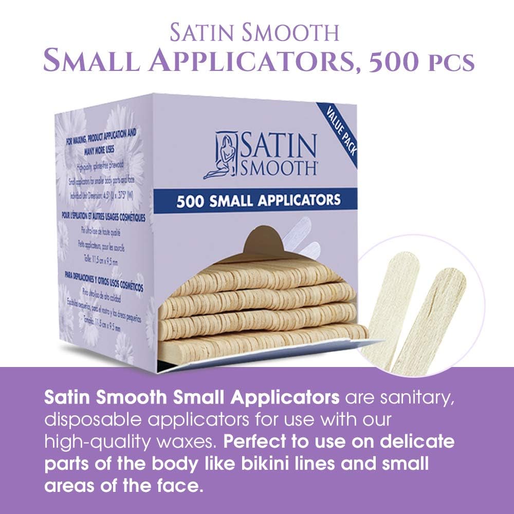 Satin Smooth Hair Waxing Small Applicators For Eyebrow, Upper Lip, Chin, Facial Hair Removal 500 count