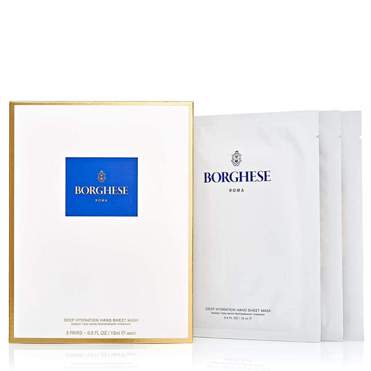 Borghese Deep Hydration Hand Sheet Masks - Pair of 3 Hand Masks For Hand Treatment