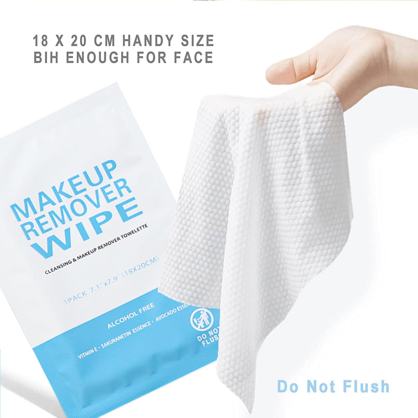 100 Pack Individual Makeup Remover Wipes, Makeup Remover Wipes Individually Wrapped Makeup Wipes Bulk Face Cleansing Wipes, Travel Makeup Remover Cloth for Travel Hotel Skin Care Face Cleansing