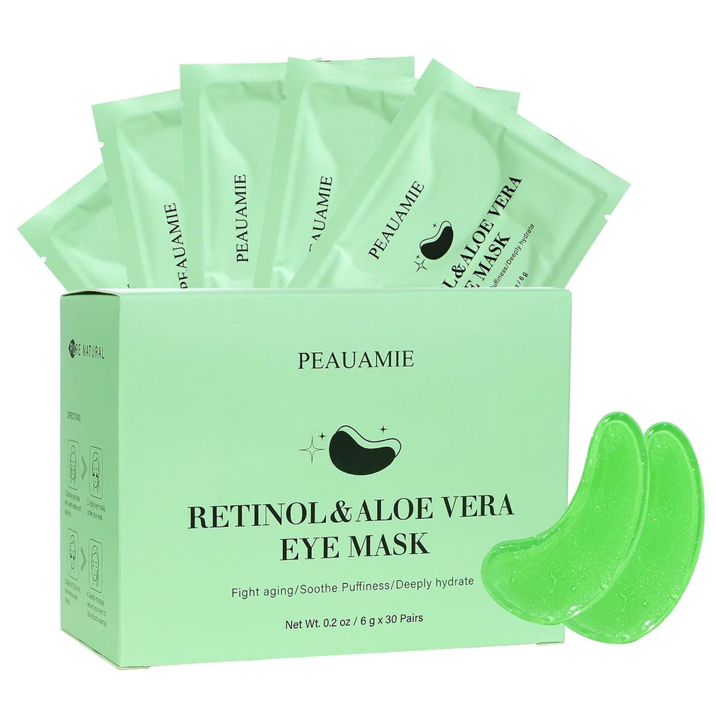 Under Eye Patches Gold and Hyaluronic Acid for puffy eyes,Rose Eye Masks for Dark Circles and Puffiness skin care Smooth Wrinkles products 30 Pairs