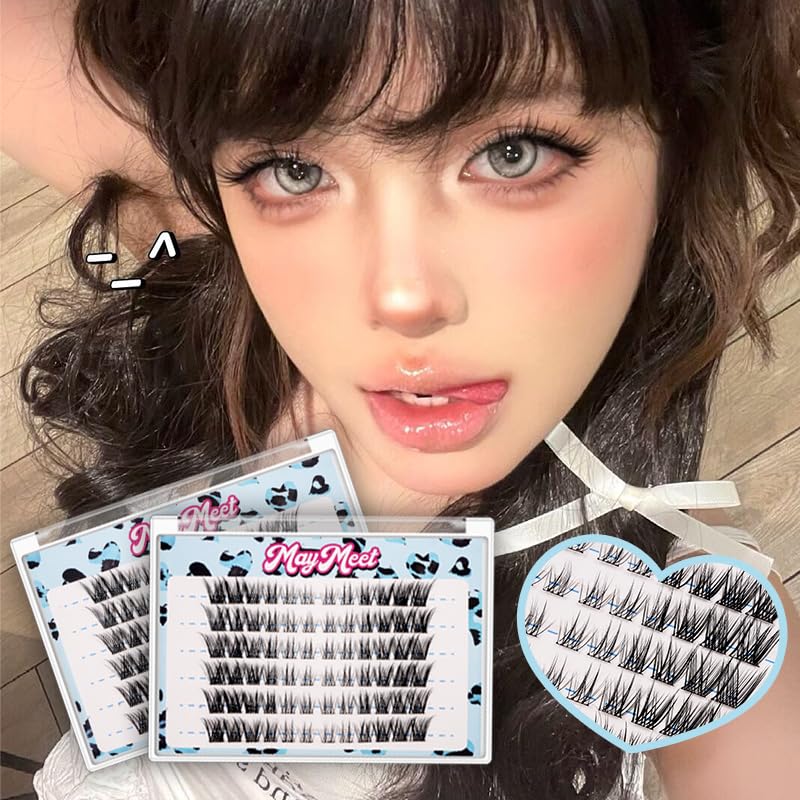 Cat Eye Lash Clusters - J Curl 12-14mm Wispy False Eyelashes