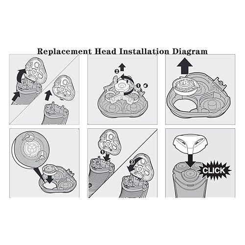 SH30 Replacement Heads for Philips Norelco Series 3000, 2000, 1000 Shavers and S738 Click and Style,sh30 shaving head replacement 3-pack