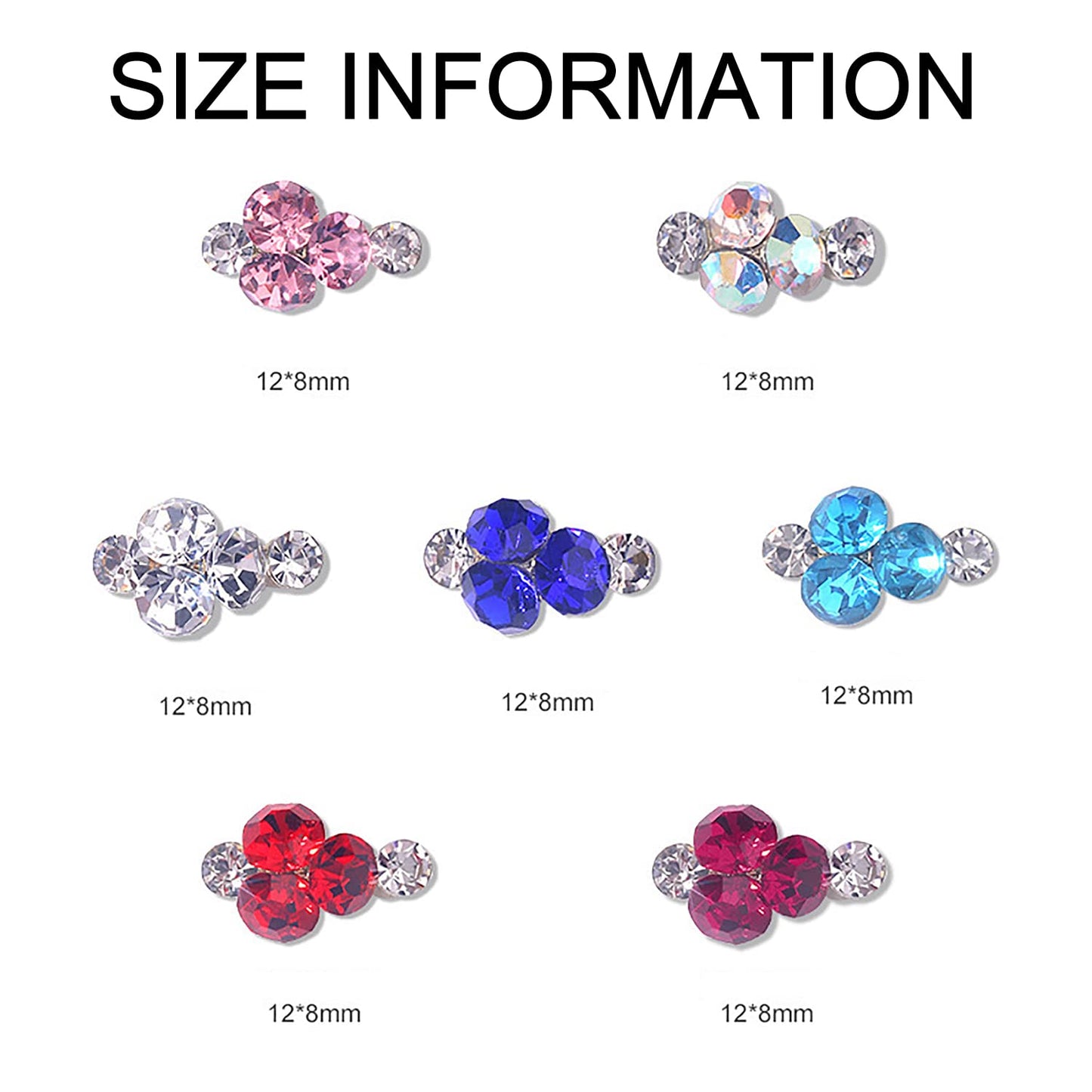 DANNEASY 35pcs Nail Rhinestone 3D Nail Charms Glass Crystal Shiny Nail Gems Stone Nail Diamond for Nail Art Alloy Nail Jewels Nail Decoration for Acrylic Nails DIY Nail Art Accessories