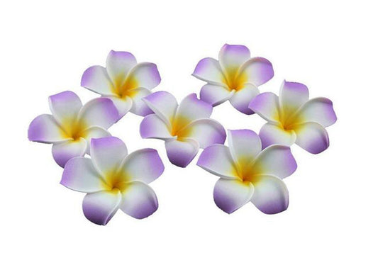 12PCS Women Girls 2.36" Hawaiian Hawaii Bohemia Style Plumeria Foam Flower Hair Clips Decoration Hair Barrette Hairpin For Bridal Wedding Party Beach Holiday (Purple)