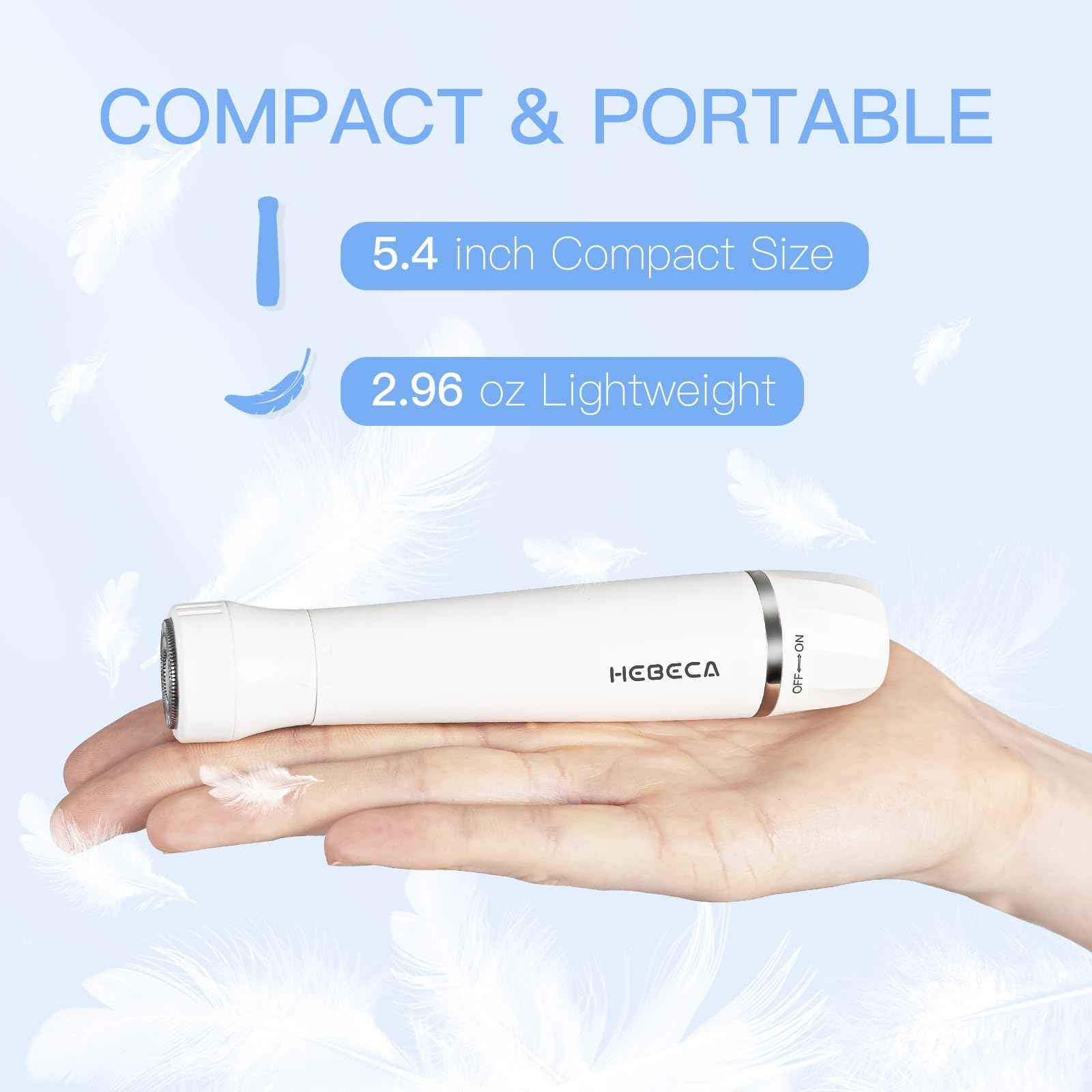 HEBECA Nose Hair Trimmer for Women and Men, 3-in-1 Electric Facial Hair Removal Rechargeable Portble Waterproof Face Shaver Razor for Nose Ear Eyebrow Peach-Fuzz Lips Chin FT3001