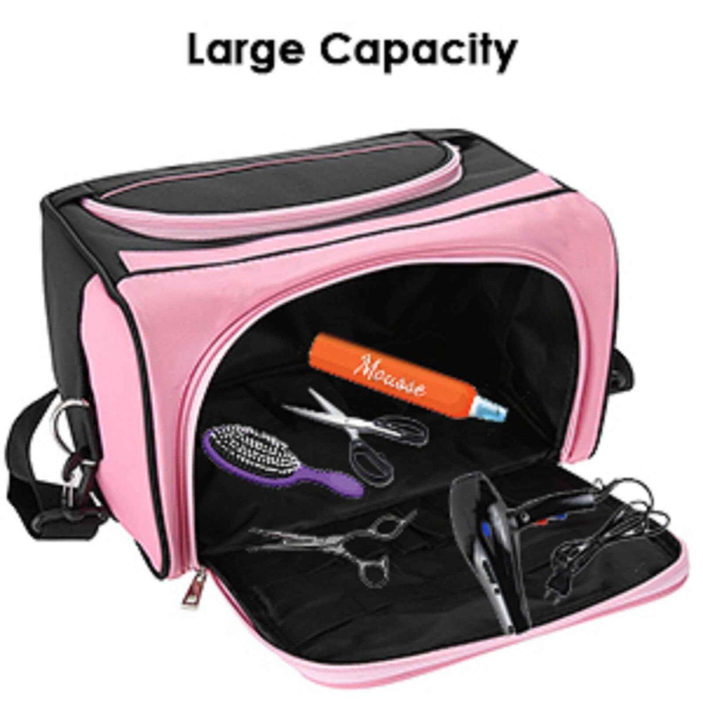 Petyoung Large Capacity Hairdressing Carrying Bag with Shoulder Strap,Professional Hairdressing Equipment Beauty Salon Tool Travel Storage Case,Portable Barber Toolkit Comb Scissors Clip Storage