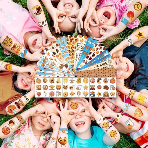 Cookie Party Favors Set - 24 Slap Bracelets & 36 Temporary Tattoos