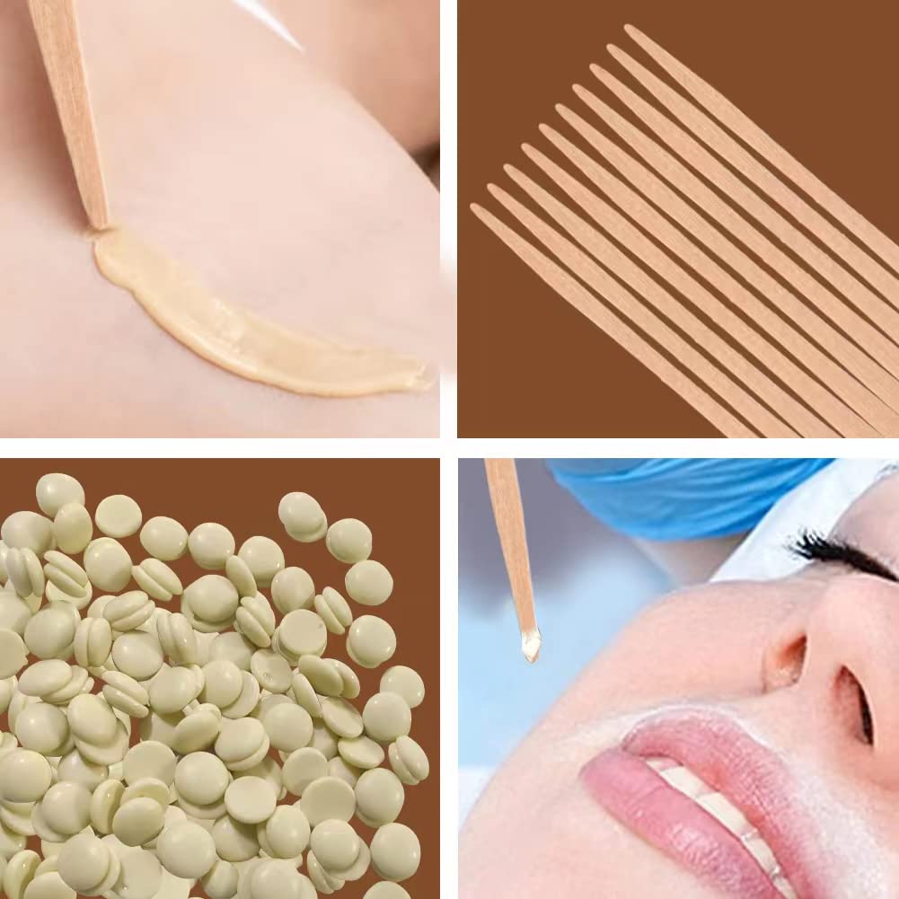 DecBlue 500 Pcs Eyebrow Wax Sticks Wooden Wax Sticks Lip Face Small Waxing Applicator Sticks for Hair Removal Wax Spatulas Sticks(Without Handle)