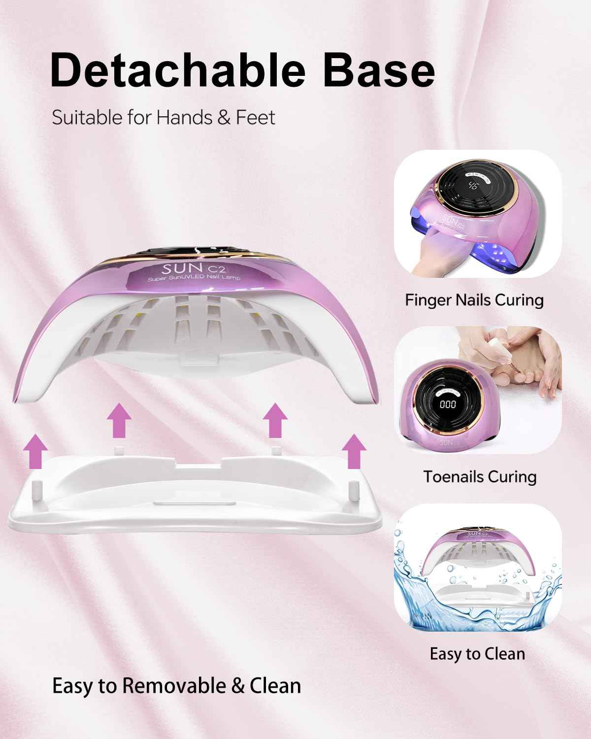 MIRAGE LAYON UV LED Nail Lamp, 288W Professional Nail Dryer for Gel Polish, 63 LED Beads Automatic Sensor Nail Curing Lamp with 4 Timer for Woman Girl Salon at Home