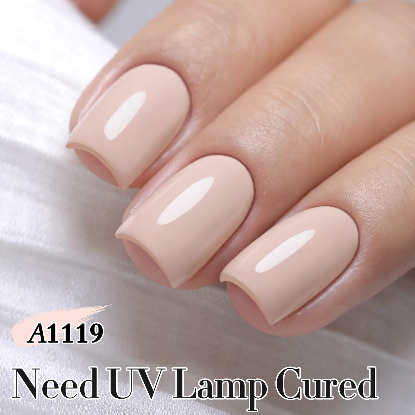 Double Rhythm Translucent Gel Polish Sheer Neutral Natural Light Milky Same Color Same Bottle 15ML Jelly UV Nail Polish Nail Art DIY at Home (Nude Beige-A1119)