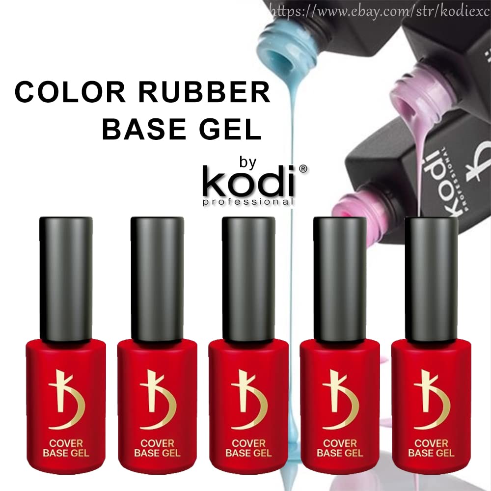 Kodi Professional COLOR Rubber Base Gel 7ml. (0.23 Fl.Oz.) NEON/MILKY/GRAY/ILLUMINATING/Gel LED/UV Nail Coat Soak Off ORIGINAL (Base Color NEON #10, 7ml.)