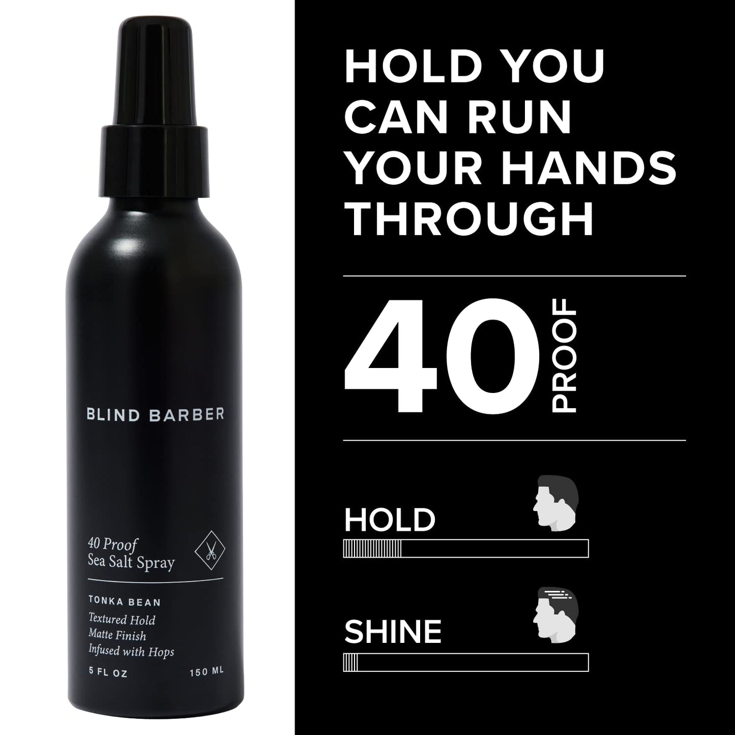 Blind Barber 40 Proof Sea Salt Spray for Men - Texture Spray for Hair Volume, Off The Beach Waves & Matte Natural Finish - Water Based Texturizing Spray (5 Oz)